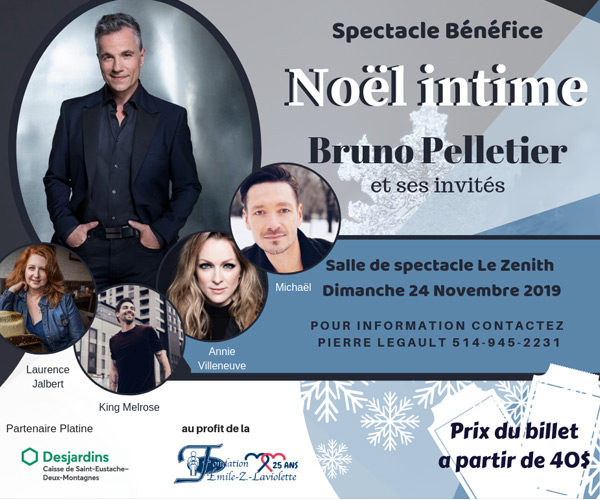 Spectacle Bénéfice Noël Intime / Bruno Pelletier et ses invités